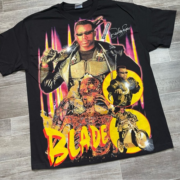 Blade Comic AOP Rap T Shirt Wesley Snipes Backstock Co - Picture 3 of 6
